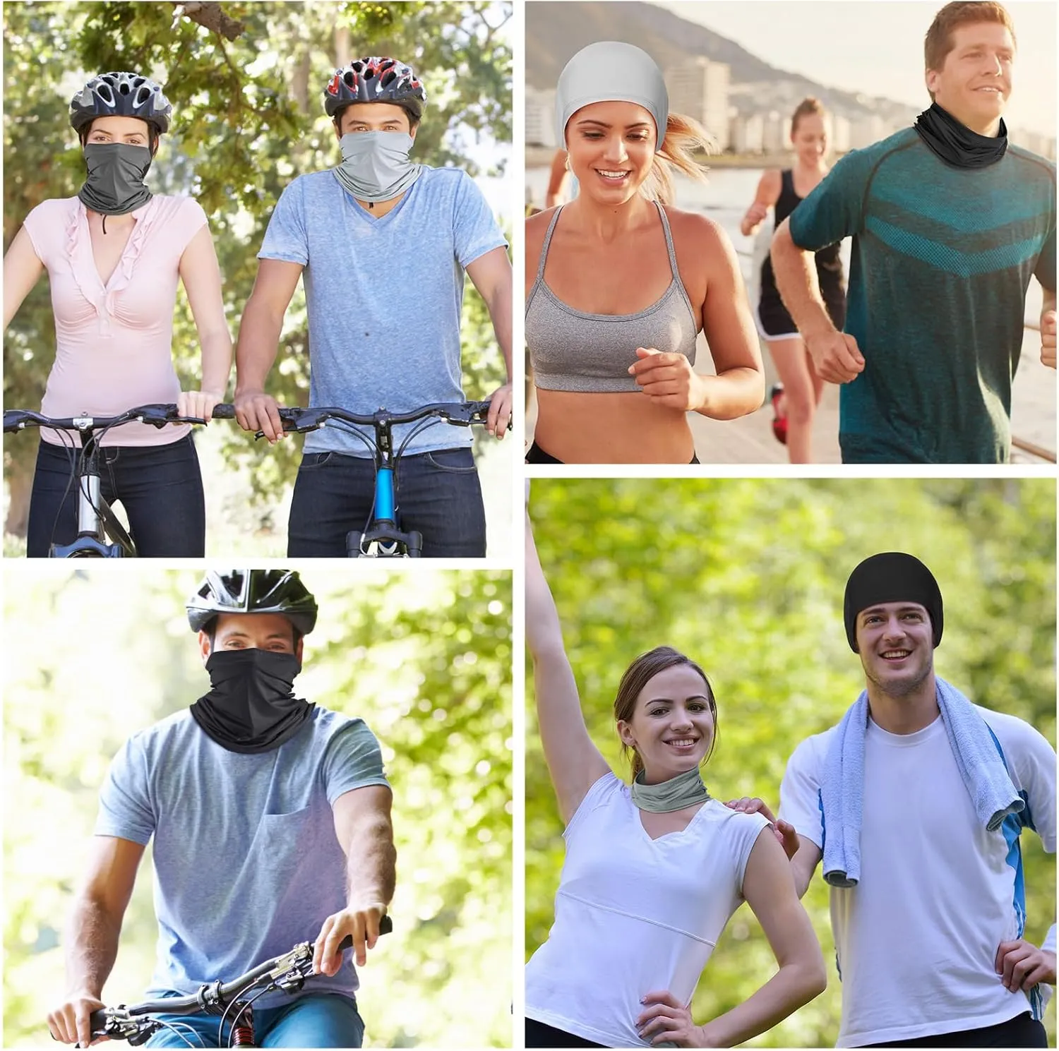 Geyoga 6 Pieces Summer UV Protection Cooling Neck Gaiter Face Clothing Neck Gaiter Mask Scarf Sunscreen Breathable Bandana