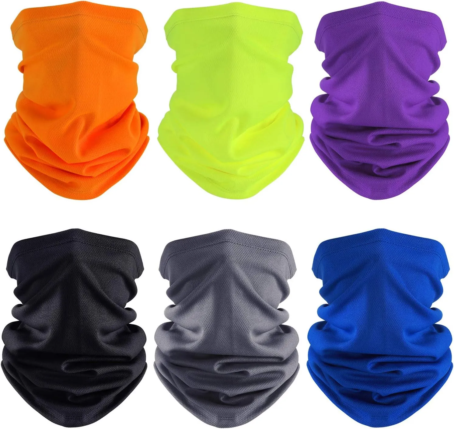 Geyoga 6 Pieces Summer UV Protection Cooling Neck Gaiter Face Clothing Neck Gaiter Mask Scarf Sunscreen Breathable Bandana
