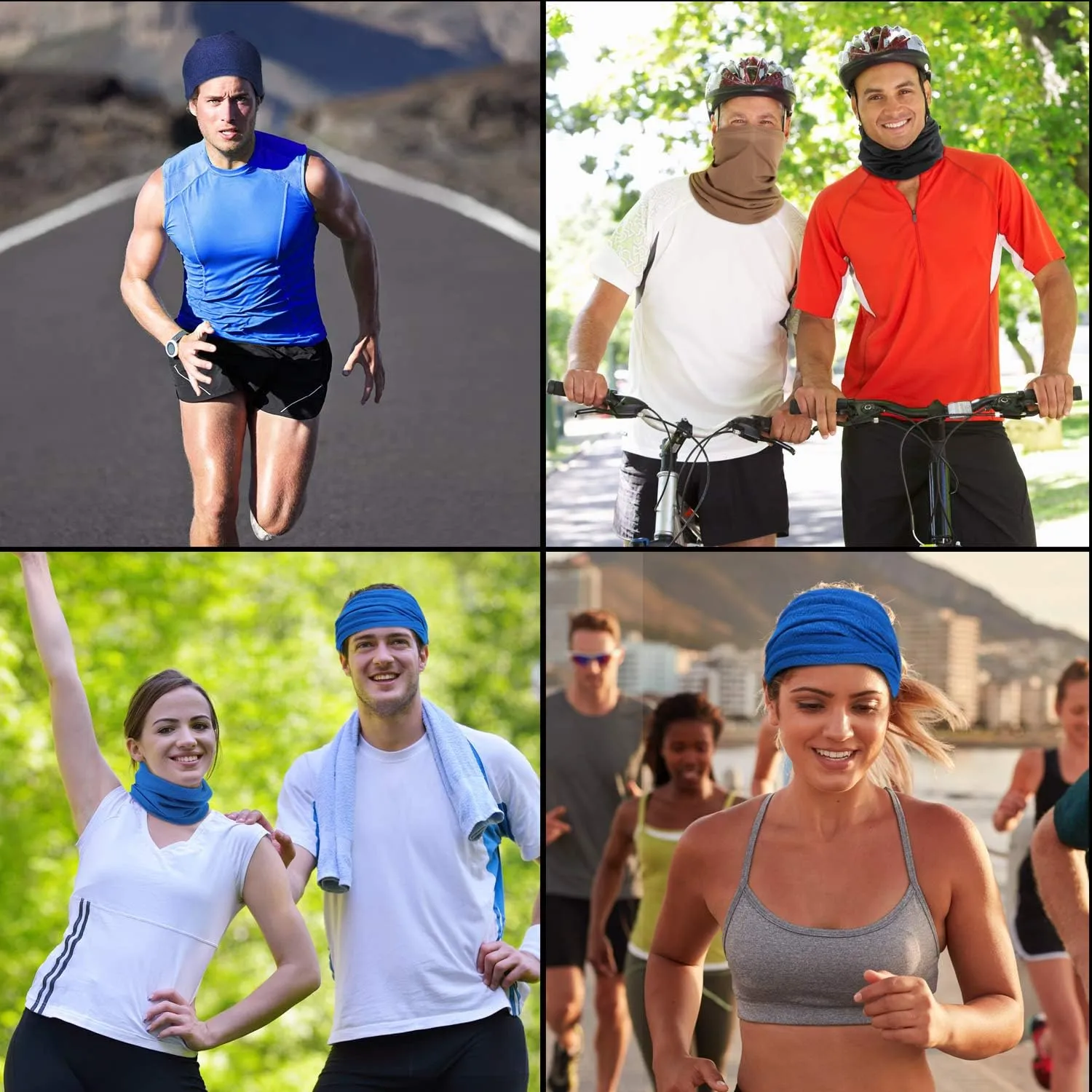 Geyoga 6 Pieces Summer UV Protection Cooling Neck Gaiter Face Clothing Neck Gaiter Mask Scarf Sunscreen Breathable Bandana