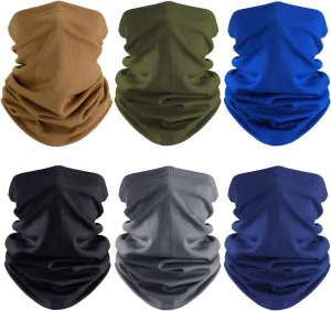 Geyoga 6 Pieces Summer UV Protection Cooling Neck Gaiter Face Clothing Neck Gaiter Mask Scarf Sunscreen Breathable Bandana