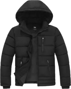GGleaf Men's Hooded Winter Coat Warm Puffer Jacket Thicken Quilted Jacket
