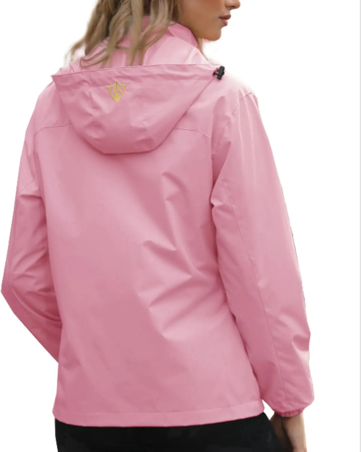 GIISAM Women's Waterproof Rain Jacket,Lightweight Windproof Full Zip Women's Packable Fall Raincoat Windbreaker with Hood
