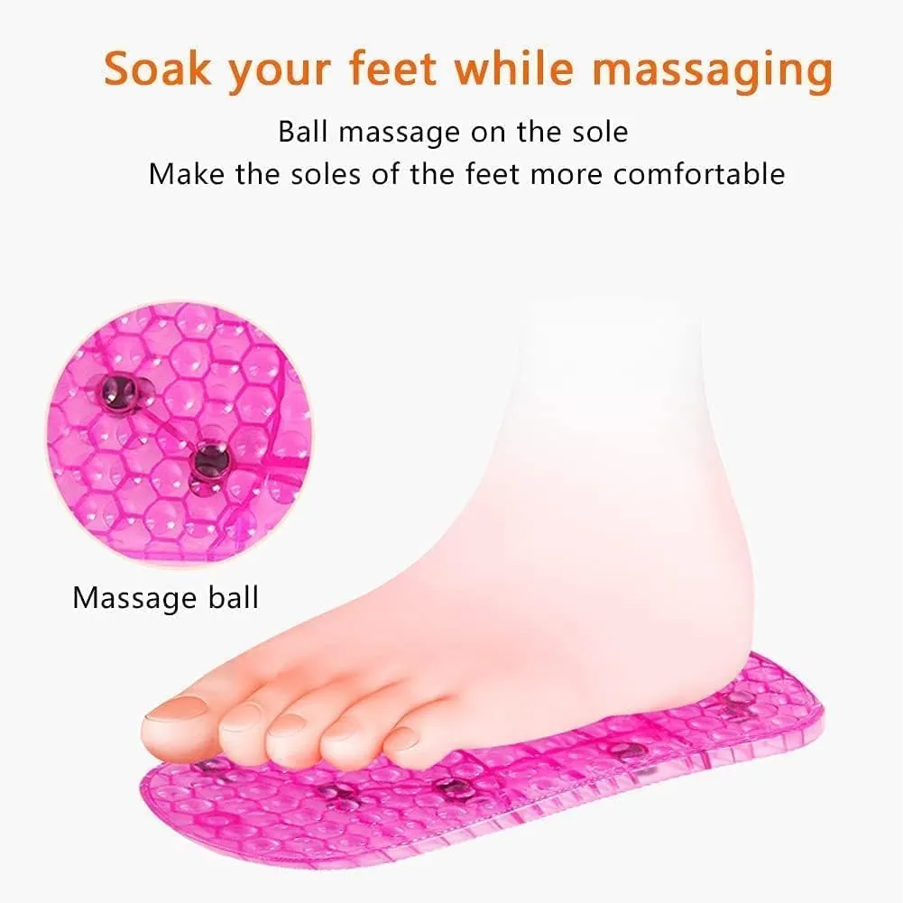 Giltpeak Foot Spa Shoes, Massage Foot Bath Shoes, Portable Leakproof ＆ Wearable Pedicure PVC Soakers for Feet Massage Relax Yourself (Pink, 16.5cm)