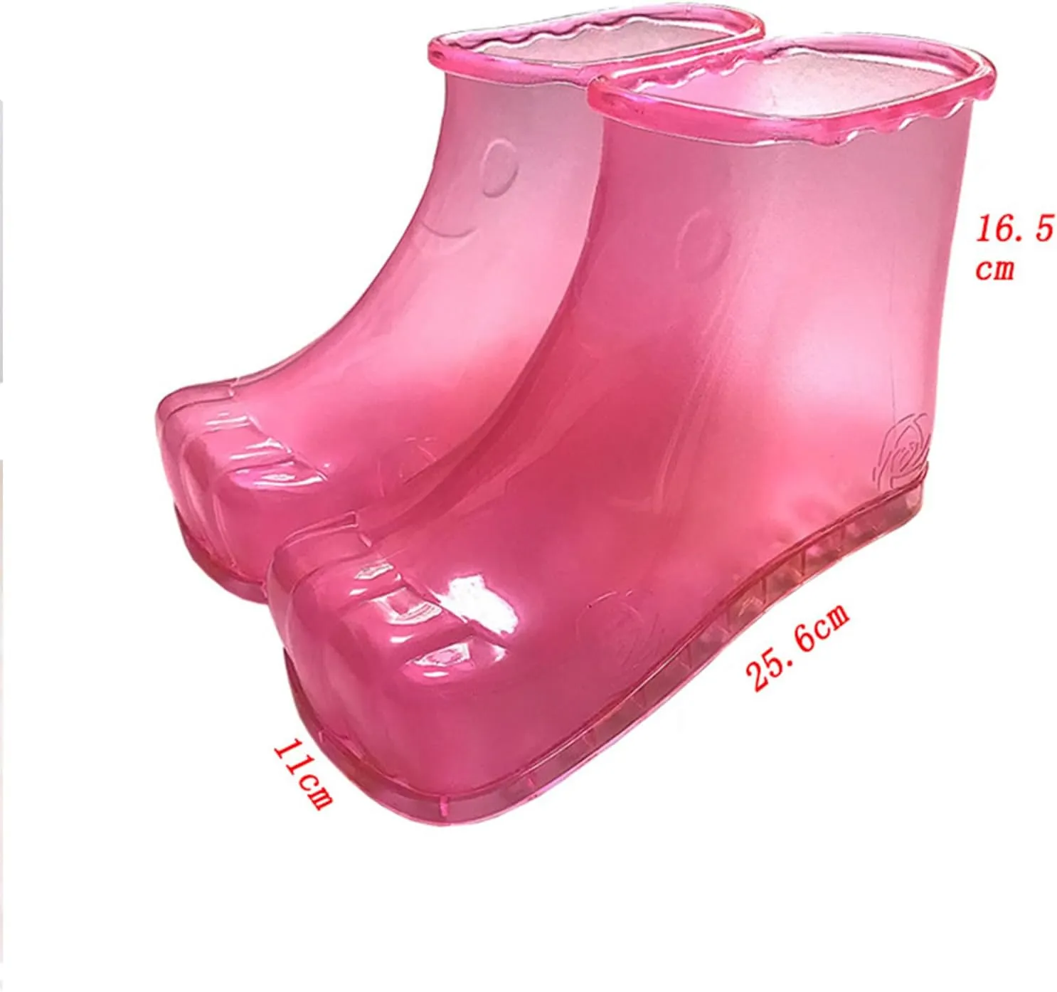 Giltpeak Foot Spa Shoes, Massage Foot Bath Shoes, Portable Leakproof ＆ Wearable Pedicure PVC Soakers for Feet Massage Relax Yourself (Pink, 16.5cm)