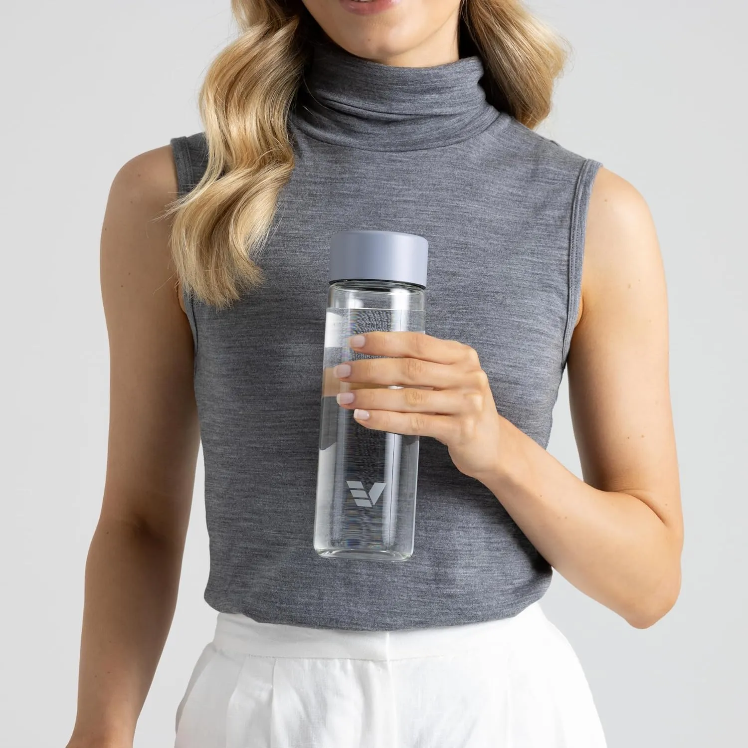 Glass Water Bottle 20oz - Non-insulated | Borosilicate Glass | Dishwasher Safe | No Plastic Touches Contents | A pure drinking experience - Lilac