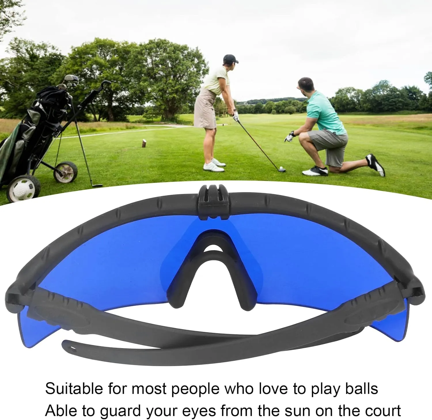 Golf Finding Glasses, Polarized UV Proof Sun Protection Grass Filter Sports Sunglasses for Cycling Fishing