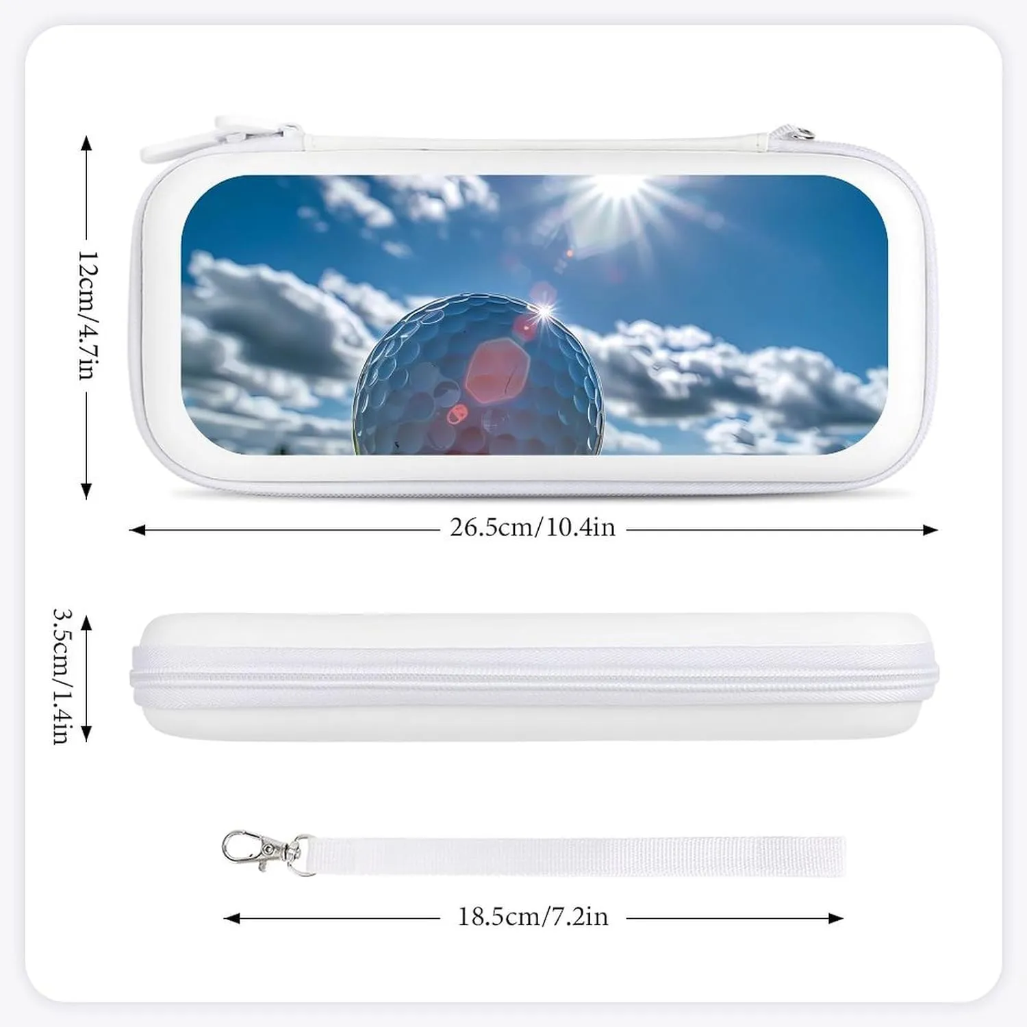 Golf in The Sun Hard Shell Travel Case with Rope 15 Game Card Pockets Compatible with Switch Protective