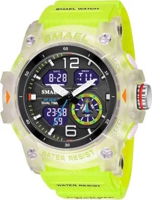 Gosasa Men's Large Face Outdoor Sports Watches Military S-Shock Watch Waterproof, Backlight, Alarm, Stopwatch Features - Rugged Wristwatch for Training, Hiking, and Adventure