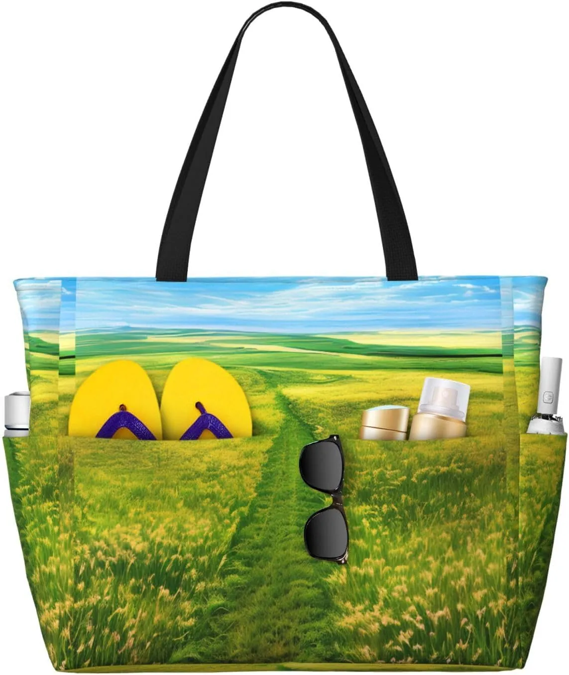 Grassland Paths Large Capacity Waterproof Sandproof Multifunctional Beach Travel Camping Picnic Storage Bag
