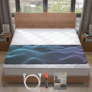 Grounding Mat for Bed Queen Size-PU Leather Earthing Pad for Better Sleep & Stress Relief, Anti-Slip Eco-Friendly with 16.4ft Cord   Free Test Pen (27x60 Inch)