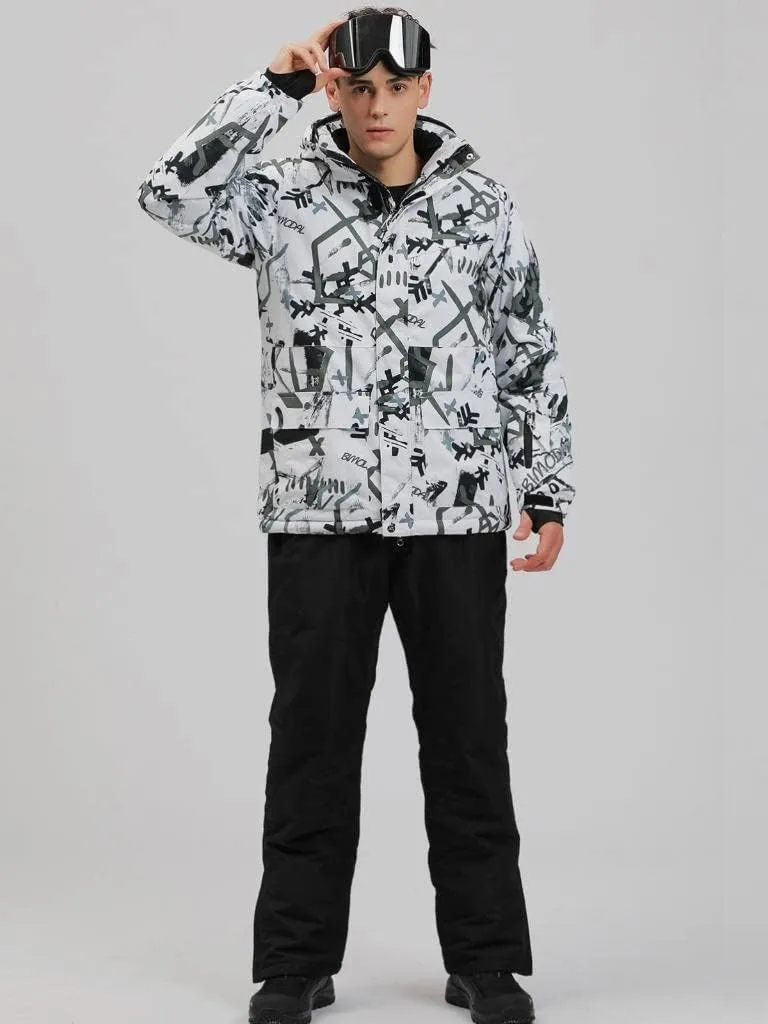 GS SNOWING Men's Jacket and Pants Set Insulated Waterproof Waterproof Snowboard Snowsuits for Snow Sport