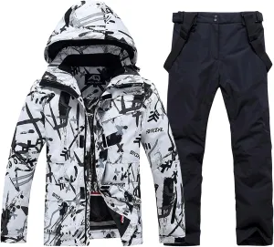GS SNOWING Men's Jacket and Pants Set Insulated Waterproof Waterproof Snowboard Snowsuits for Snow Sport
