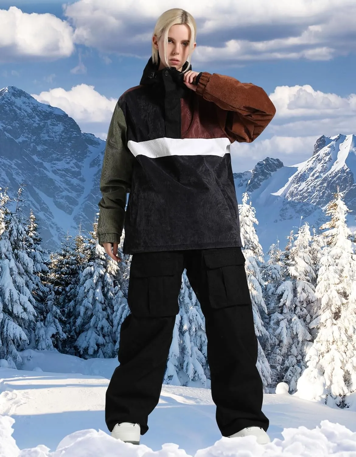 GSOU SNOW Women Ski Jacket Snow Coat Waterproof Windproof Snowboarding Jacket Coat Insulated Warm Winter