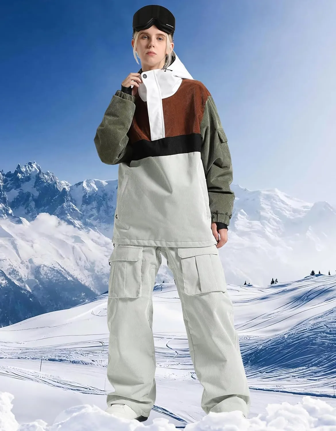 GSOU SNOW Women Ski Jacket Snow Coat Waterproof Windproof Snowboarding Jacket Coat Insulated Warm Winter