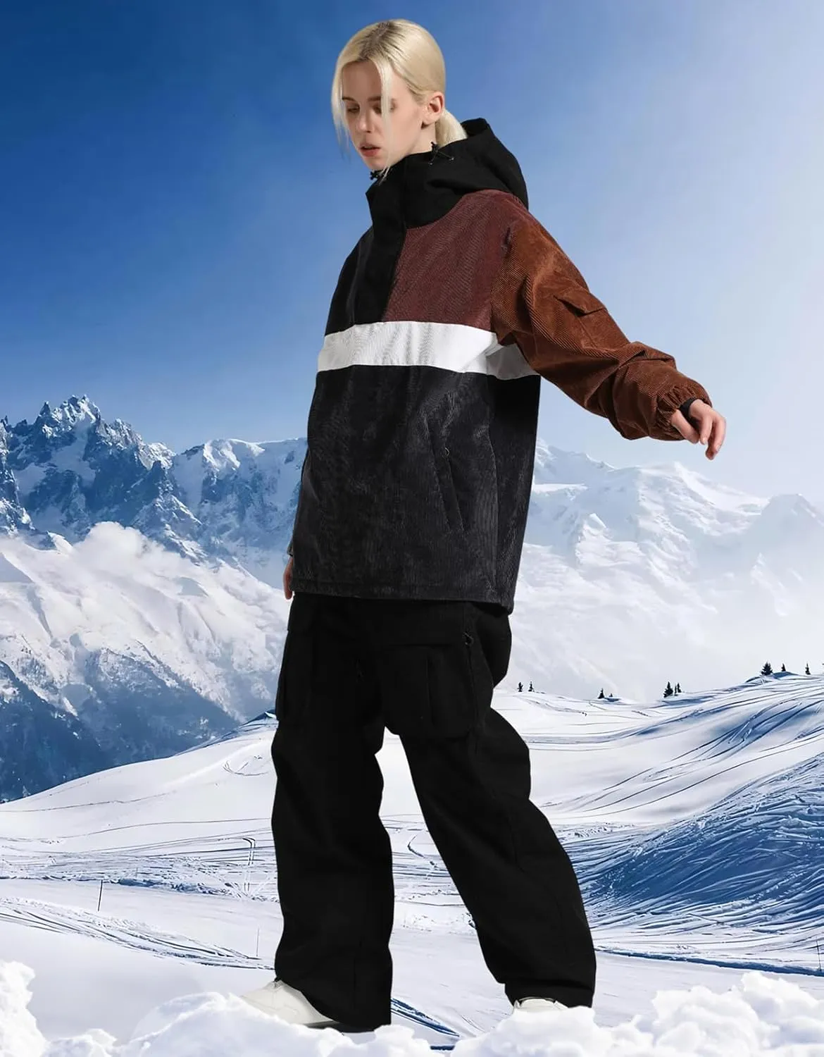 GSOU SNOW Women Ski Jacket Snow Coat Waterproof Windproof Snowboarding Jacket Coat Insulated Warm Winter