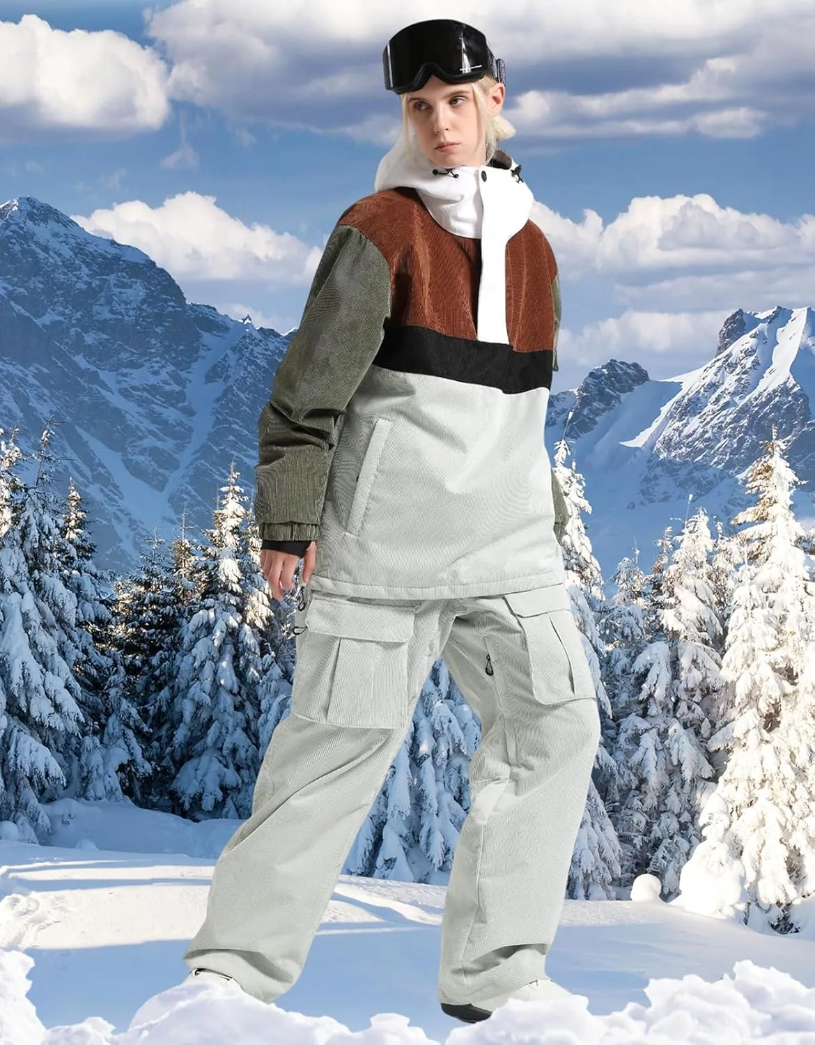 GSOU SNOW Women Ski Jacket Snow Coat Waterproof Windproof Snowboarding Jacket Coat Insulated Warm Winter