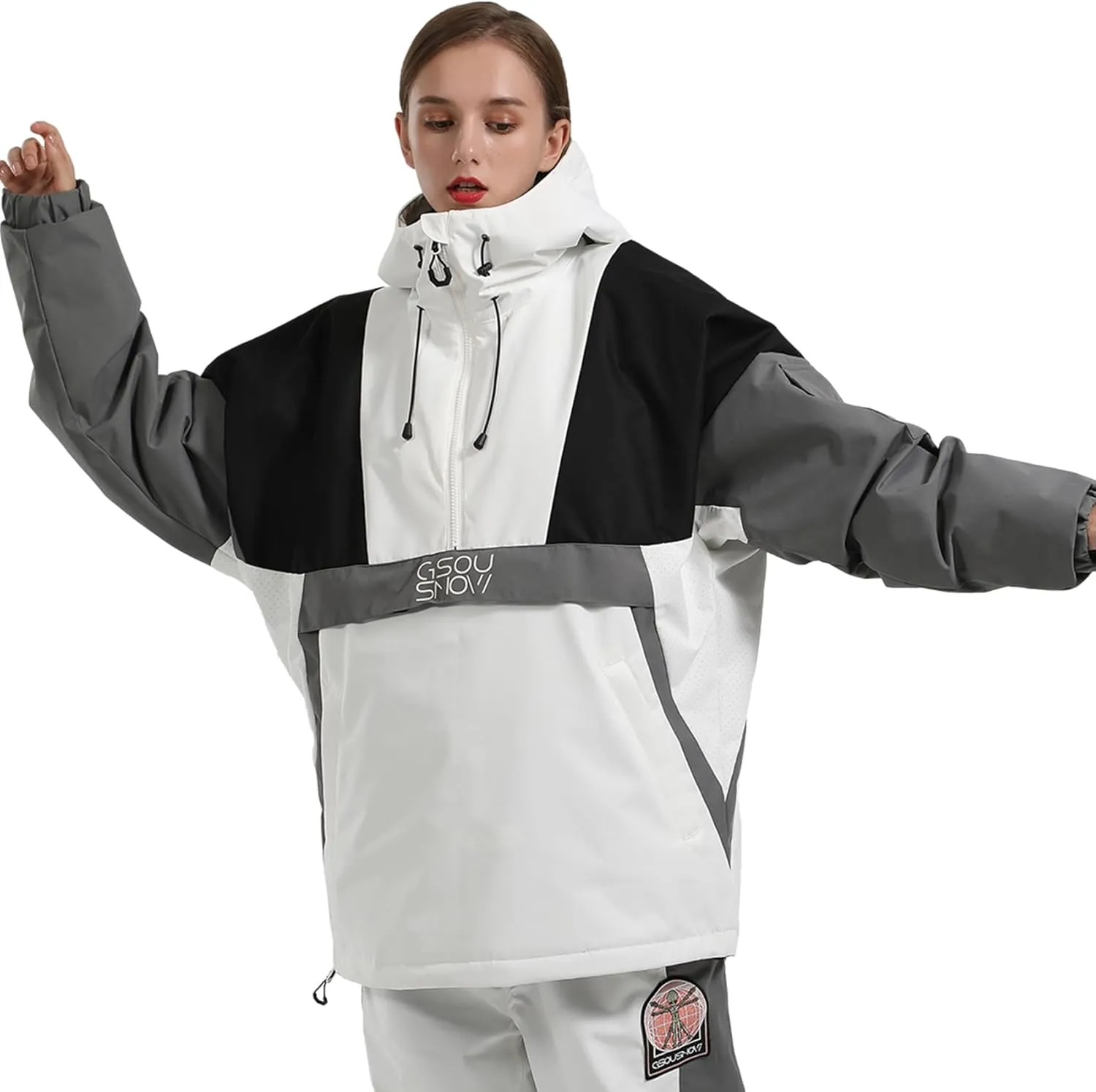 GSOU SNOW Women Ski Jacket Snow Coat Waterproof Windproof Snowboarding Jacket Coat Insulated Warm Winter