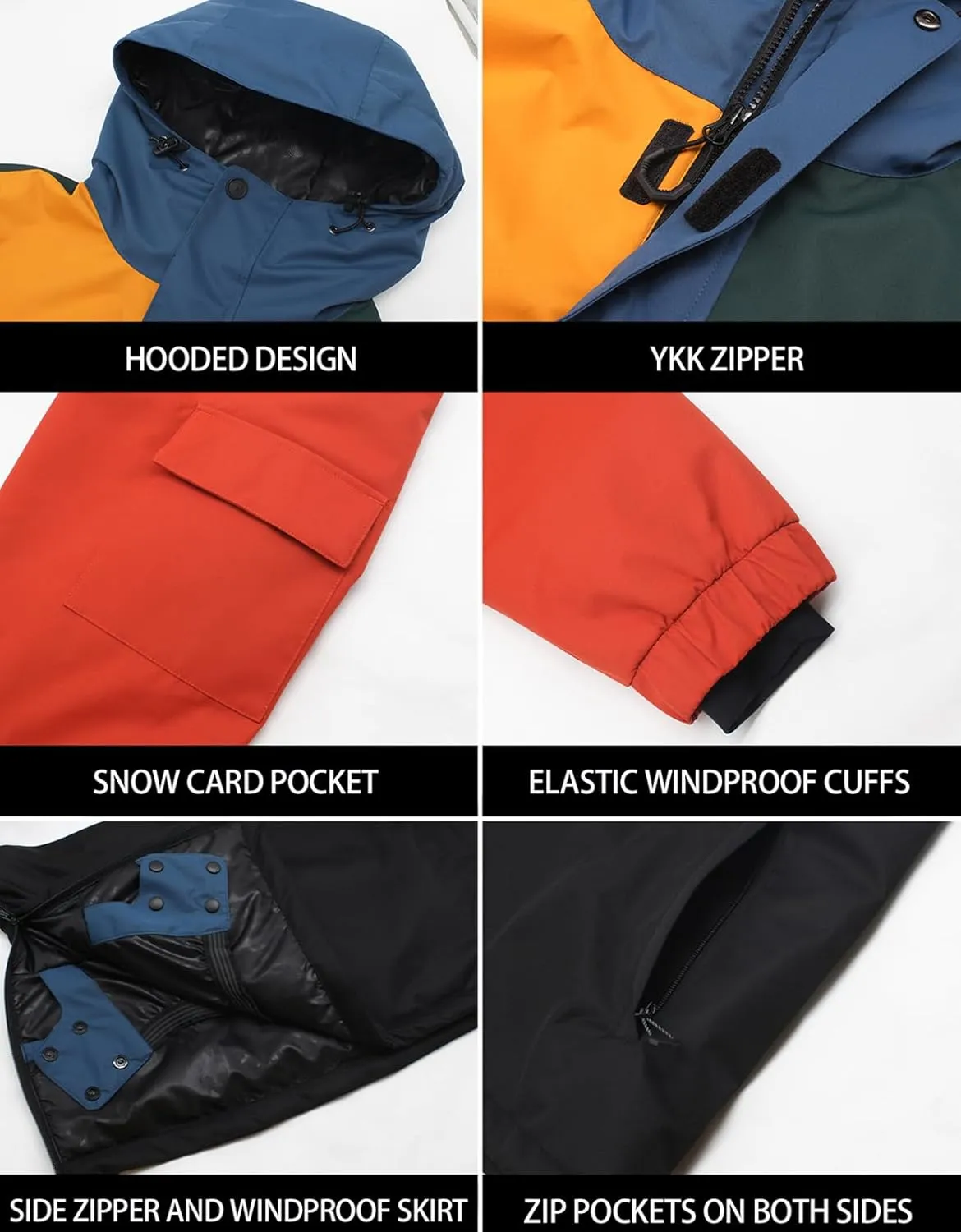 GSOU SNOW Women Ski Jacket Snow Coat Waterproof Windproof Snowboarding Jacket Coat Insulated Warm Winter