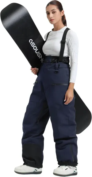 GSOU SNOW Womens Ski Bibs Snowboard Pants Snow Overalls Waterproof Windproof Insulated Warm