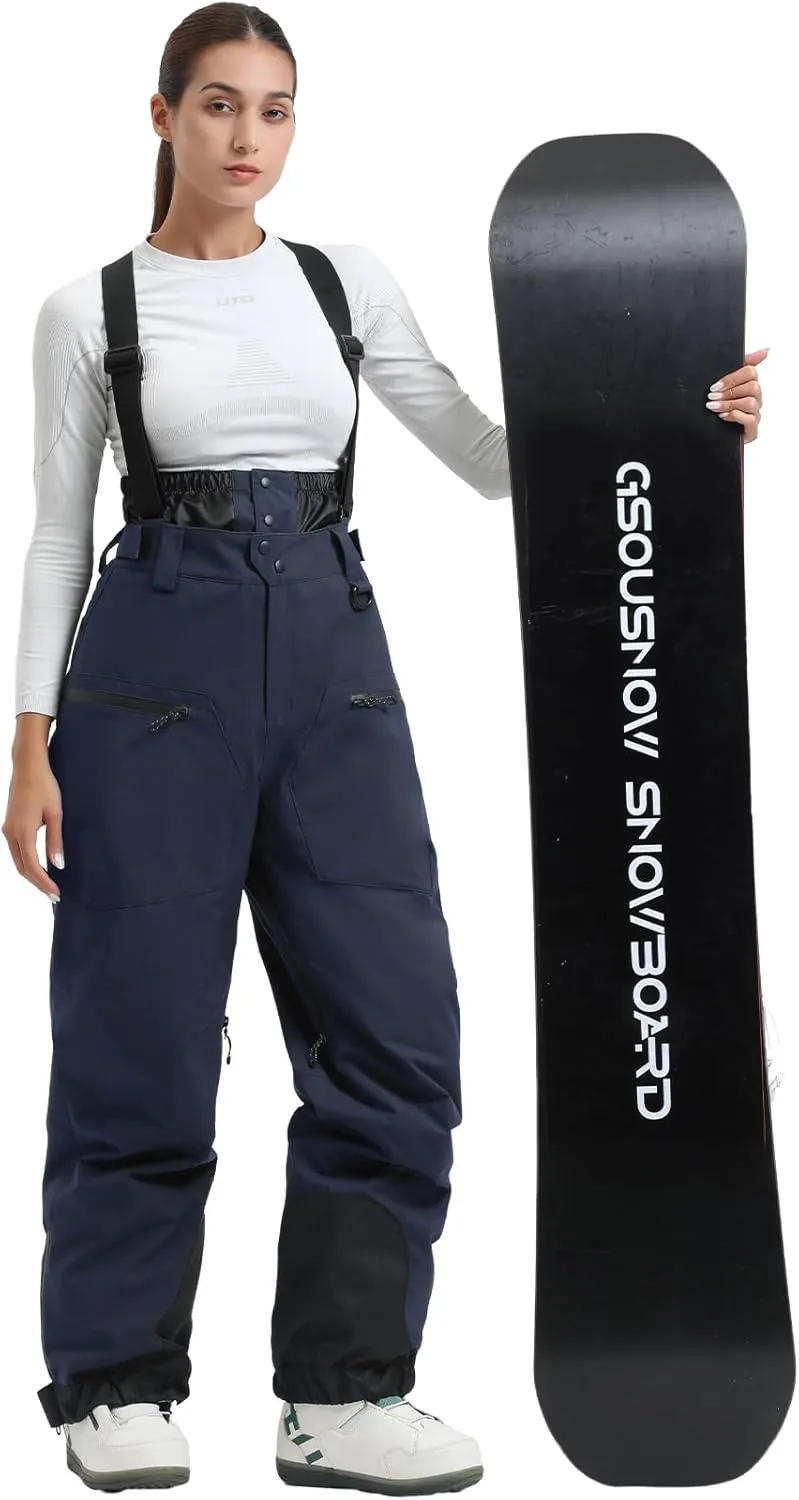 GSOU SNOW Womens Ski Bibs Snowboard Pants Snow Overalls Waterproof Windproof Insulated Warm