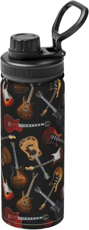 Guitars Sports Insulated Water Bottle - Premium 18 oz. Stainless Steel Hydration Bottle for Outdoor Enthusiasts