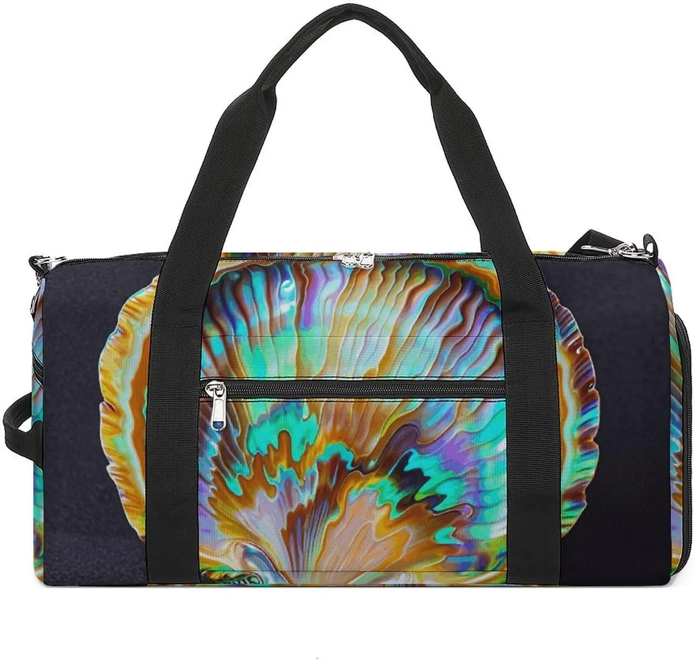 Gym Bags Small Abalone Nacre Duffel Bag Overnight Bag with Shoe Compartment Carryon Bag for Men Women