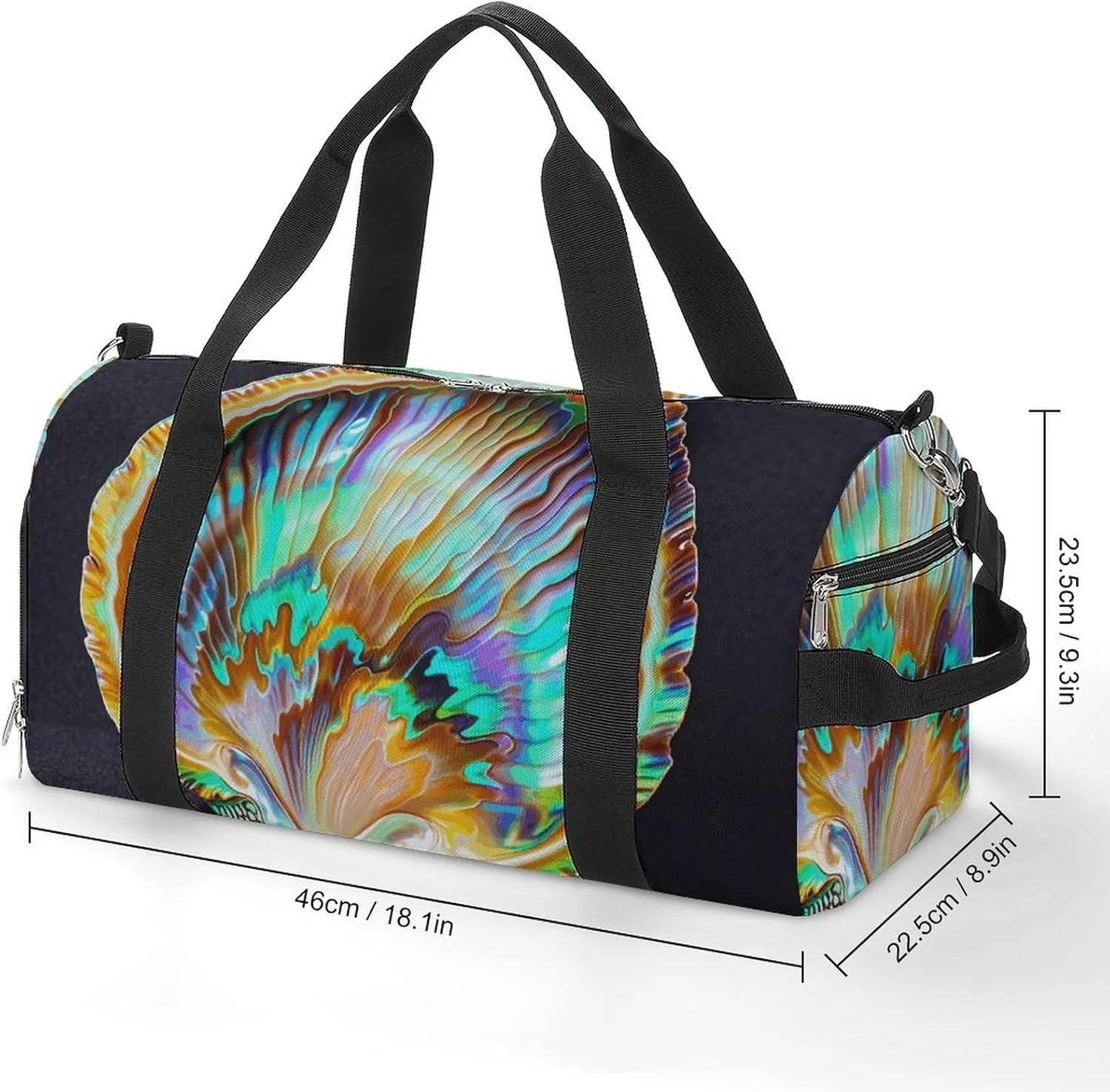 Gym Bags Small Abalone Nacre Duffel Bag Overnight Bag with Shoe Compartment Carryon Bag for Men Women