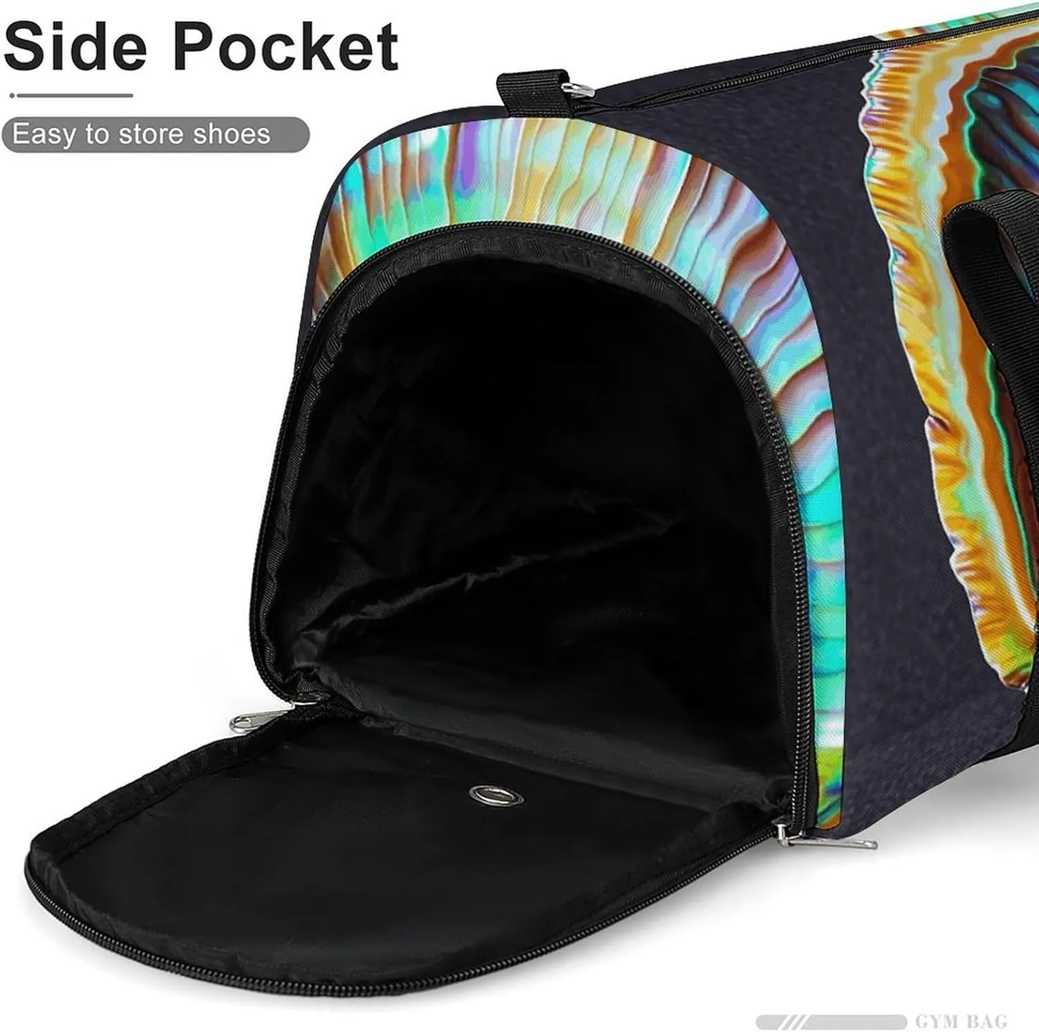 Gym Bags Small Abalone Nacre Duffel Bag Overnight Bag with Shoe Compartment Carryon Bag for Men Women