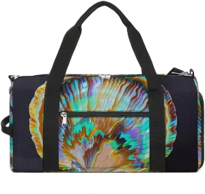 Gym Bags Small Abalone Nacre Duffel Bag Overnight Bag with Shoe Compartment Carryon Bag for Men Women