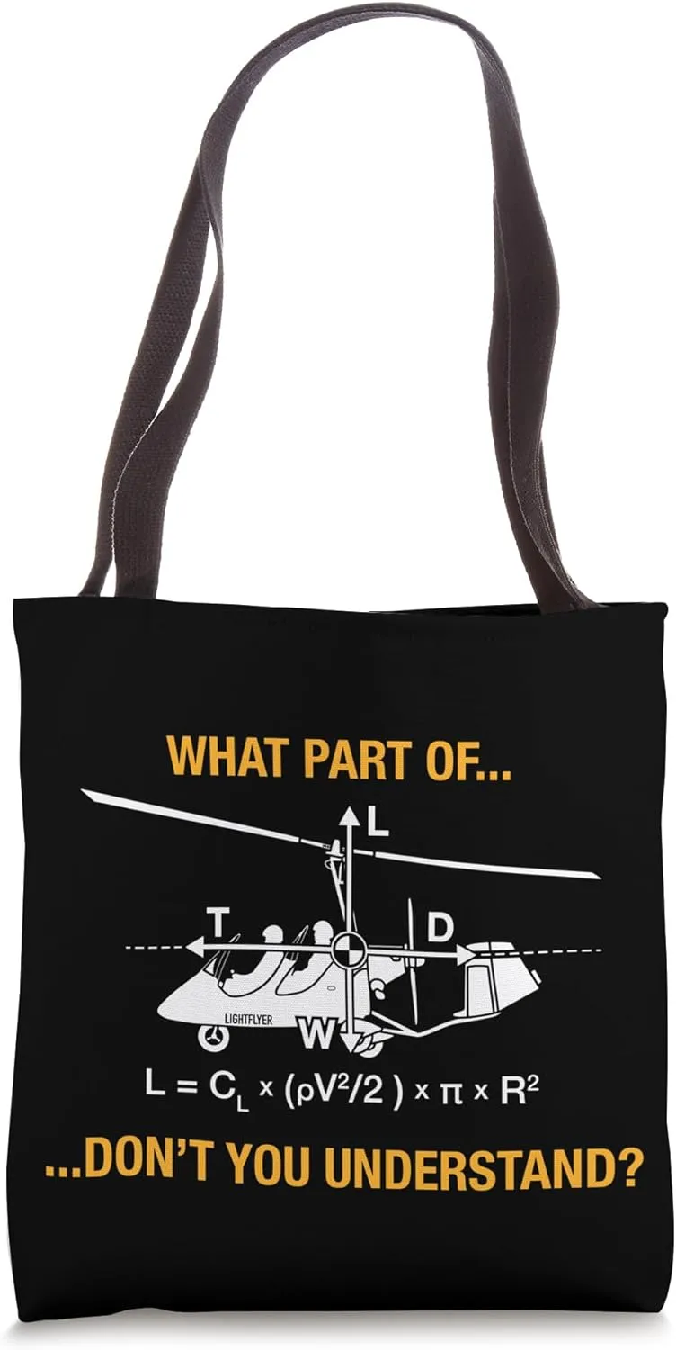 Gyrocopter Aerodynamics - Lift Equation Funny Tote Bag