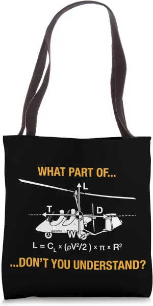 Gyrocopter Aerodynamics - Lift Equation Funny Tote Bag