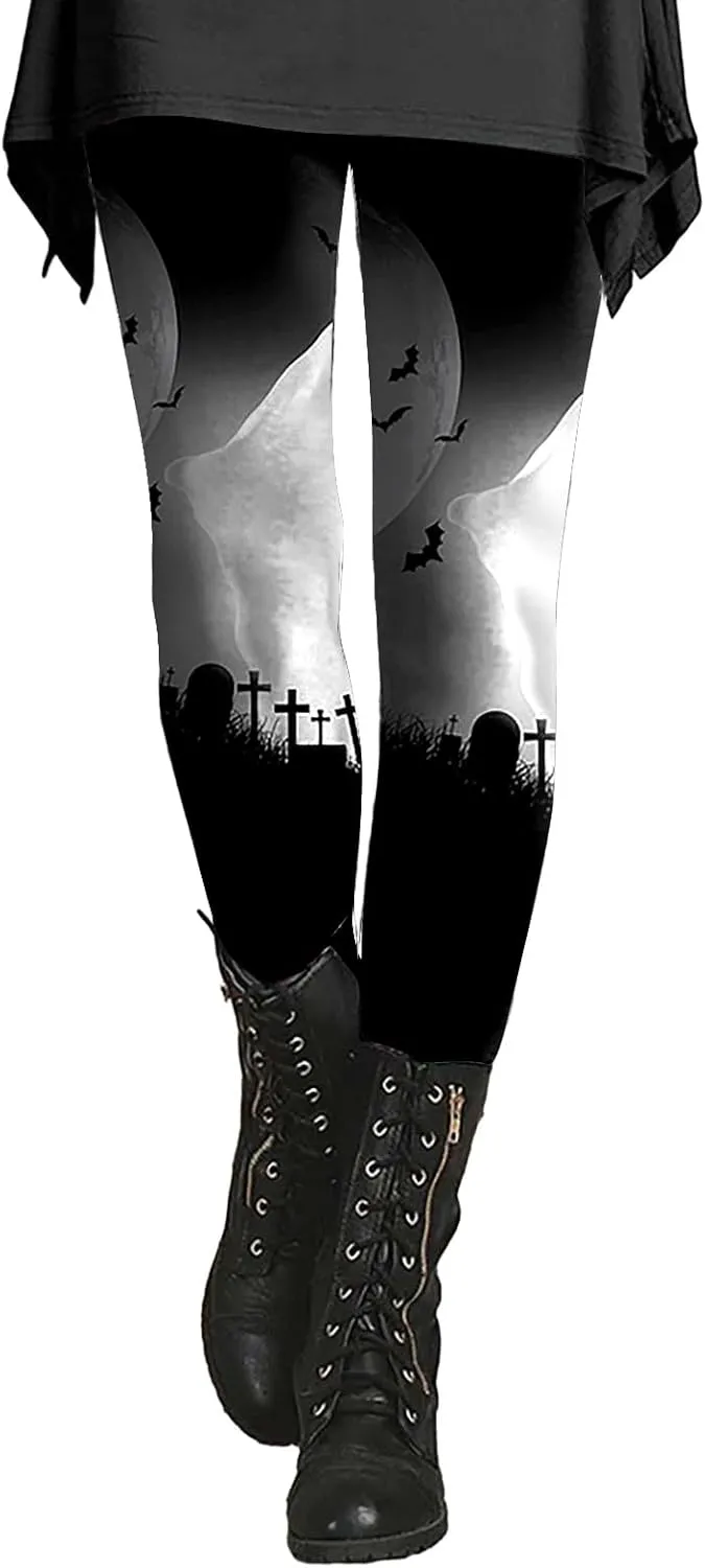 Halloween Leggings for Women 2024 with Soft and Slim Butt Halloween Cosplay Leggings for Women Girls Womens
