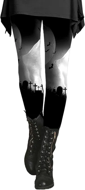 Halloween Leggings for Women 2024 with Soft and Slim Butt Halloween Cosplay Leggings for Women Girls Womens