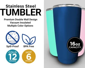 Hampton University Black Insulated Stainless Steel Tumbler Glossy brushed finish Officially Licensed Collegiate Product
