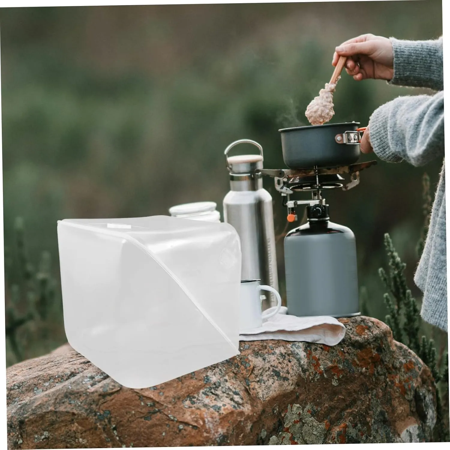 HANABASS Collapsible Bucket Lid Camping Water Container 20l Portable Water Storage Tank