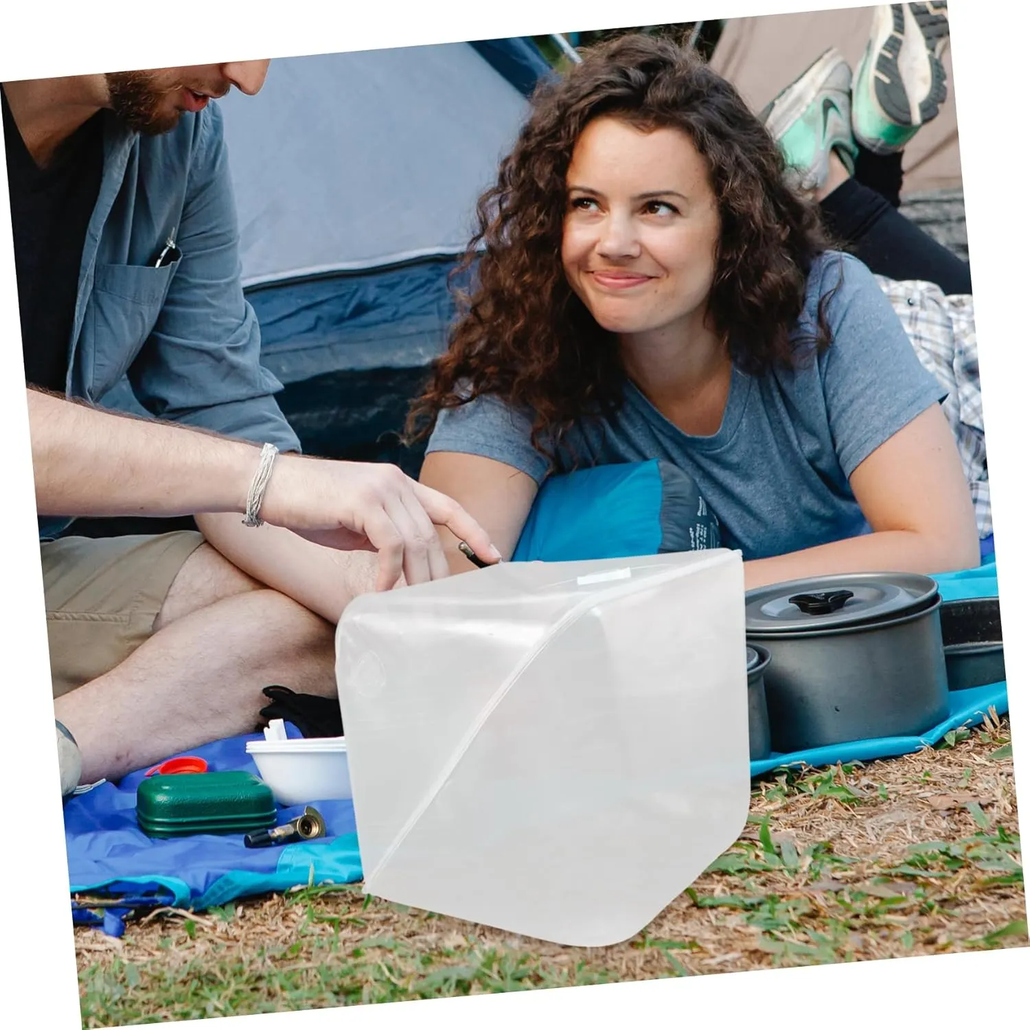 HANABASS Collapsible Bucket Lid Camping Water Container 20l Portable Water Storage Tank