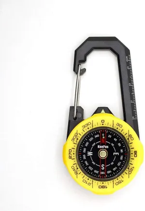 Hanging Button Pointer Type Compass Two Sets of Indexing Systems to Meet Different Needs Design Waterproof Carabiner Outdoor Compass