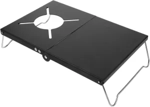 Happyyami Multi-use Camping Cooking Table Foldable Grill Stand Portable Outdoor BBQ Side Table Sturdy Lightweight for Camping Trips