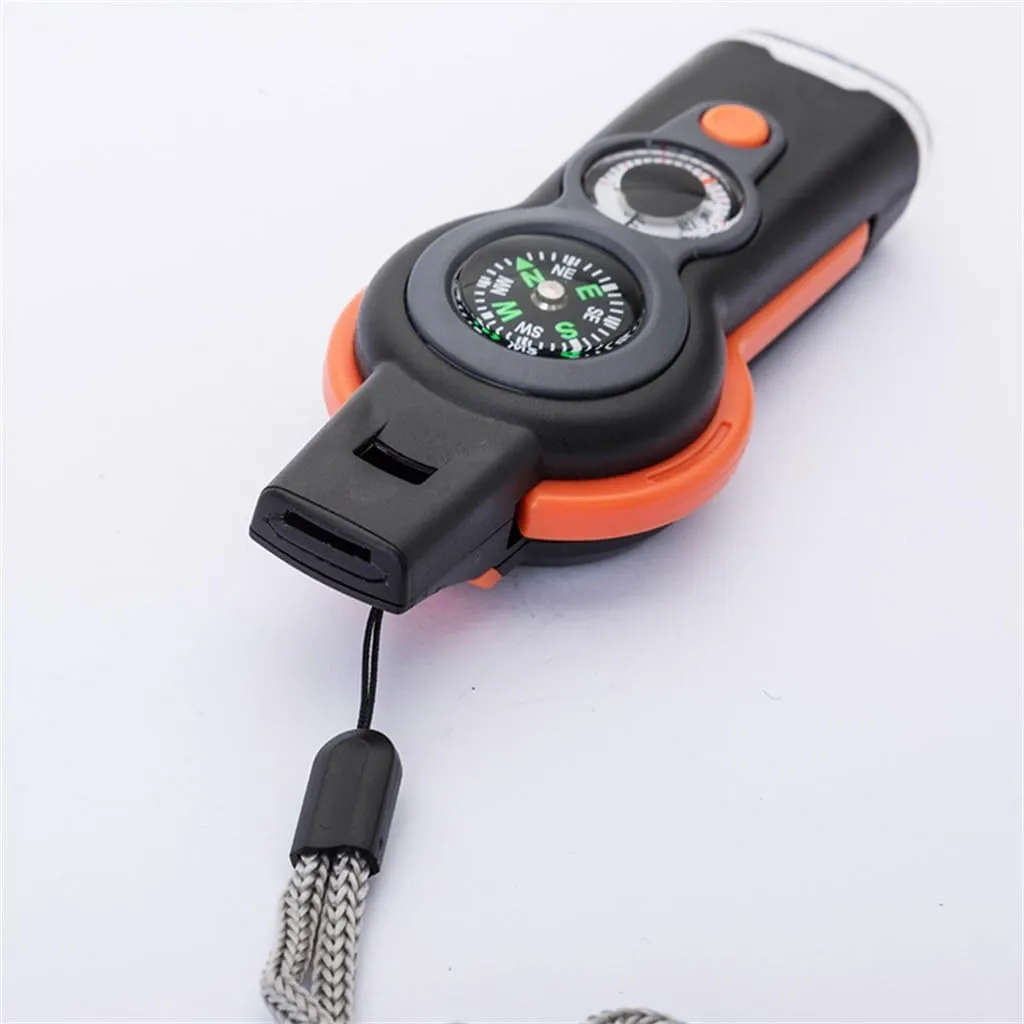 HBJWOV 7-in-1 Whistle Outdoor Survival Camping Compass Multi-Functional Survival Whistle