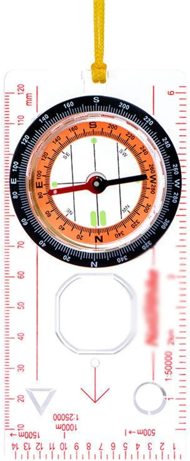 HBJWOV Outdoor Multifunctional Genuine with Scale Travel by Walking Compass Anti-Shock Waterproof Hiking Climbing Compass