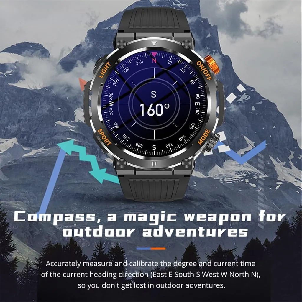 HBJWOV Sports Outdoor Waterproof Smart Watch Compass Hiking Adventure Outdoor Sports Must