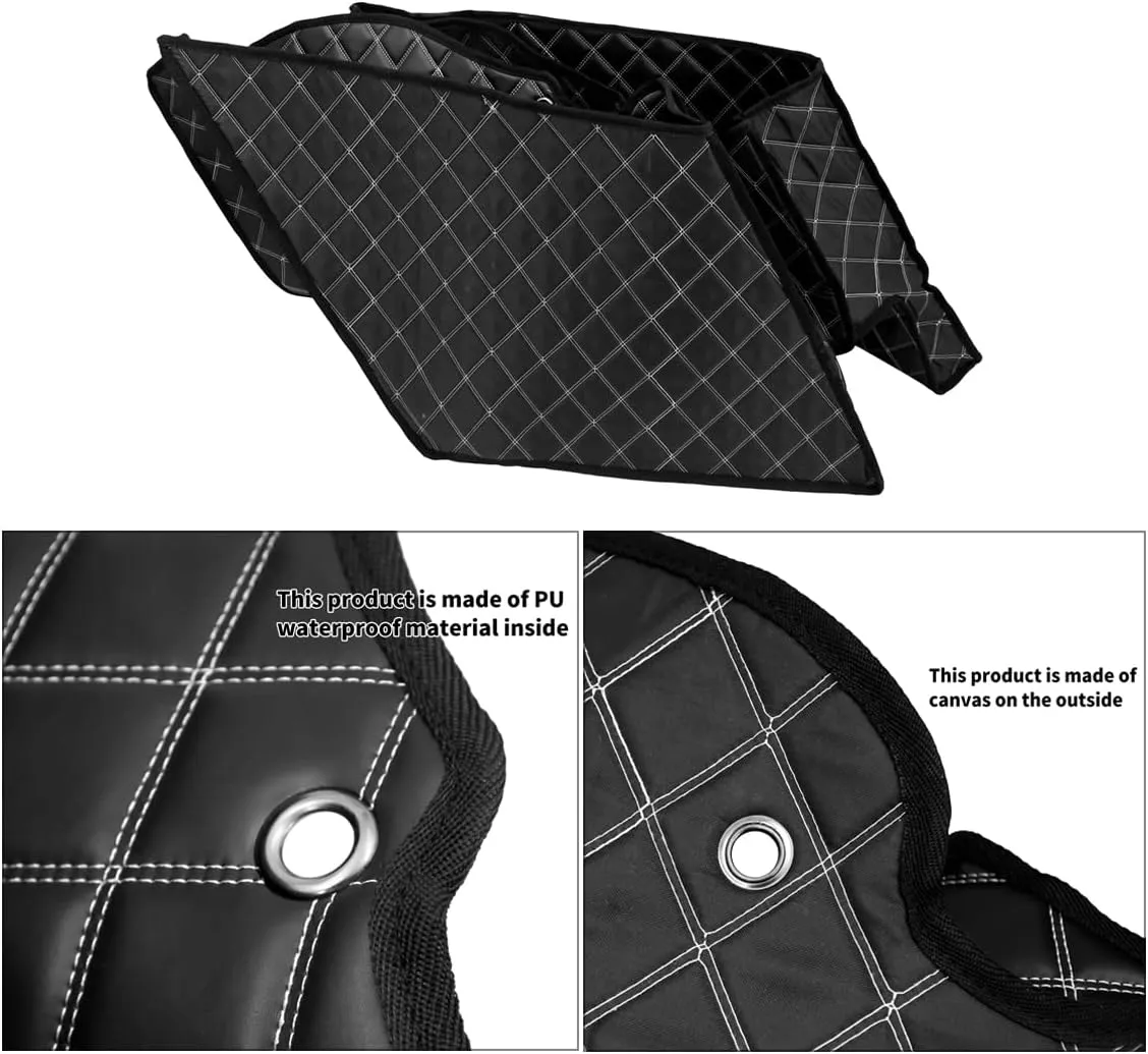 HDBUBALUS 5'' Stretched Saddlebag Liners Inserts White Thread Compatible with Harley 2014-2023 1 Pair