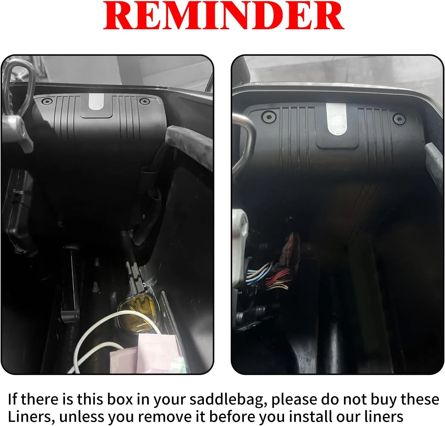HDBUBALUS 5'' Stretched Saddlebag Liners Inserts White Thread Compatible with Harley 2014-2023 1 Pair