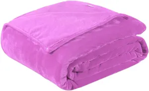 Healifty Thick Flannel Fleece Blanket Lightweight Warm Bed for Home Travel Camping Cozy Purple Bedding for All Seasons
