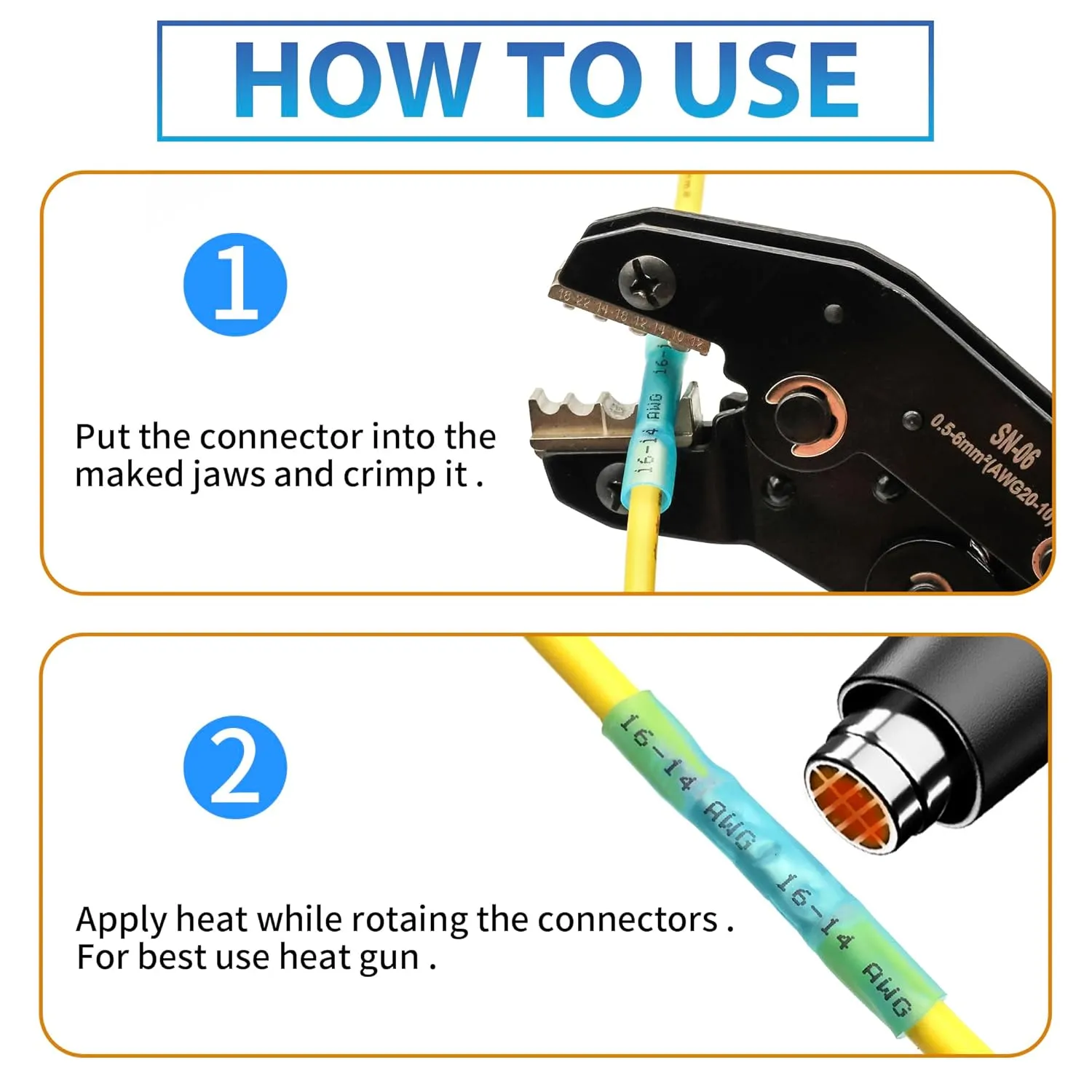 Heat Shrink Butt Connectors Kit - Waterproof Electrical Splice Crimp Terminal for Automotive Wiring - Marine Grade Heat Shrink Wire Connectors Set (240Pcs)