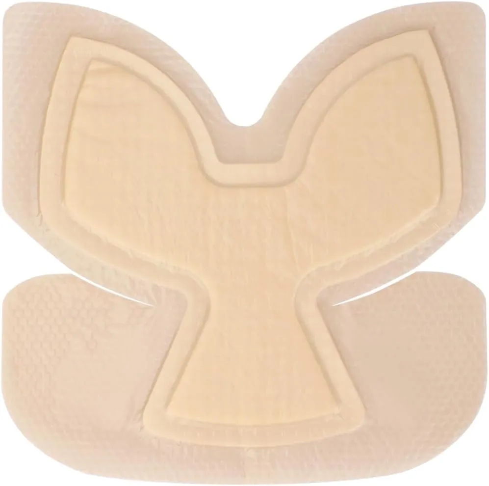 Heel Bordered Silicone Foam Dressing Waterproof Adhesive Sacral Bandages with Absorbent Padding for Elbow Wrist Foot Pressure Bed Sore Hip Knee Replacement Surgery 8.26"x8.26" 2 Pack