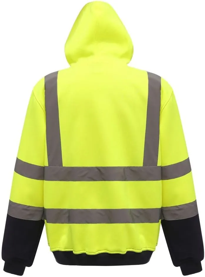 Hi Vis Men's Solid Color Reflective Visibility Sweatshirts Pullover