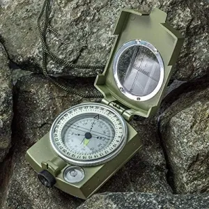 High Accuracy Metal Military Compass – Waterproof, 8 x 6.5 x 3 cm, Green