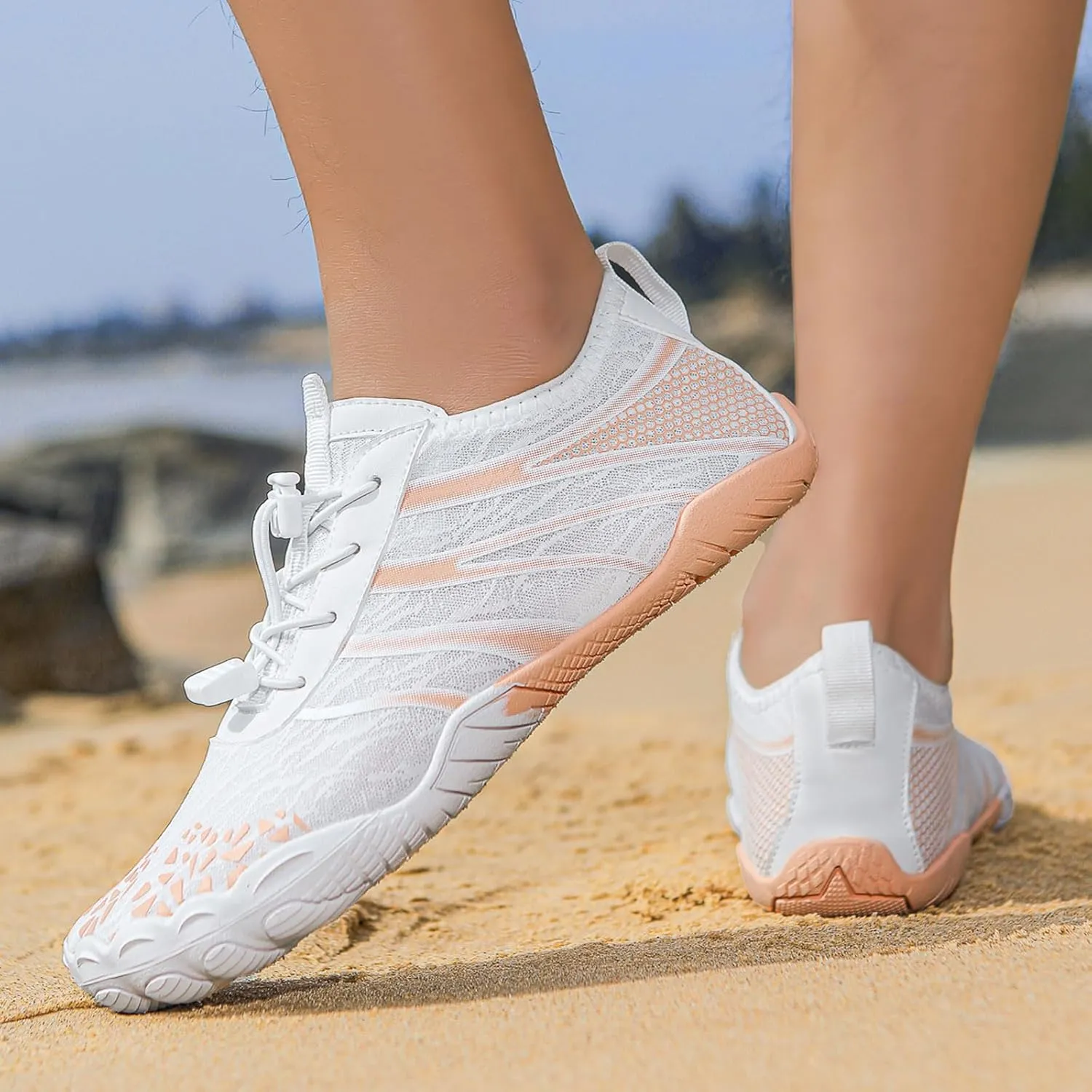 Hiking Water Shoes with Arch Support for Women Walking Wide Width Grounded Footwear for Women Men with Neuropathy Wide Toe Box Sneakers Non-Slip Diabetic Shoe Quick-Dry Waterproof Unisex
