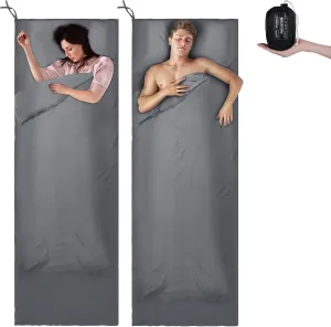 Himalaya 2-Pack Sleeping Bag Liners for Adults with Zippers, Machine Washable, Use as A Sheet, Sleep Sack Travel Camping Sheet for Backpacking, Hotel, Hostel Ultralight Sleep Bag Cover Travel